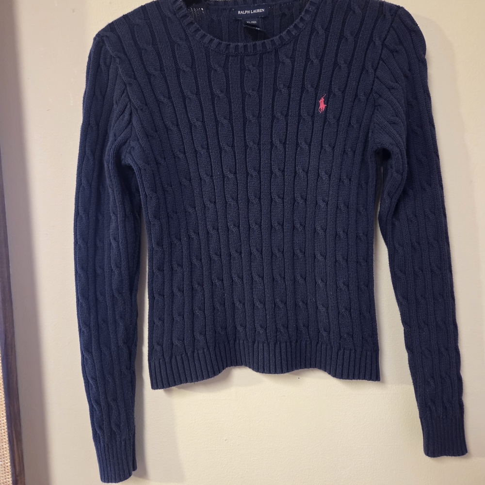 Ralph Lauren Girl's Sz 16 Navy Sweater